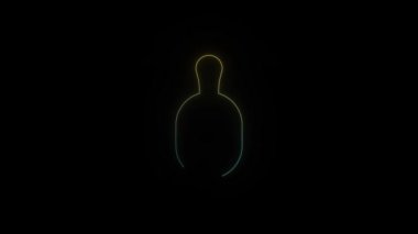 Siyah arkaplanda parlayan neon şişe simgesi.