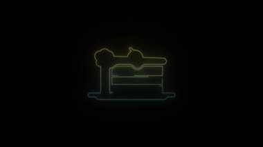 Siyah arkaplanda parlayan neon turta simgesi.