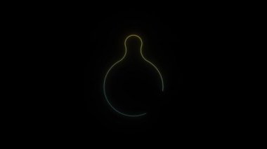 Siyah arkaplanda parlayan neon vazo simgesi.