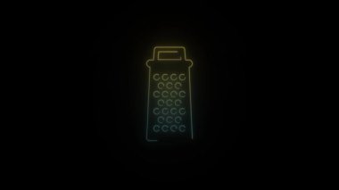 Siyah arkaplanda parlayan neon rendeleyici simgesi.