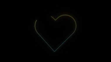 Siyah arkaplanda parlayan neon kalp simgesi.