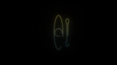 Siyah arkaplanda parlayan neon kano simgesi.