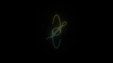 Siyah arkaplanda parlayan neon kano simgesi.