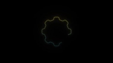 Siyah arkaplanda parlayan neon ağızlık simgesi.