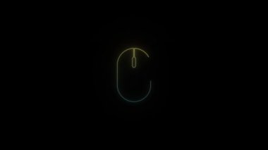 Siyah arkaplanda parlayan neon pc fare simgesi.