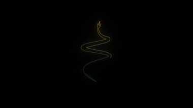 Siyah arkaplanda parlayan neon yılan simgesi. Ormandaki soğuk kanlı yaratık. Hareket grafikleri ve birleşikliği için 4K video animasyonu.