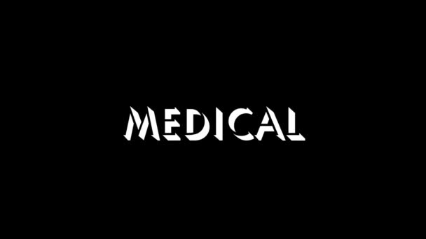 Imagem Branca Medical Sobre Fundo Preto Cuidar Sua Saúde Cuidar — Vídeo de Stock