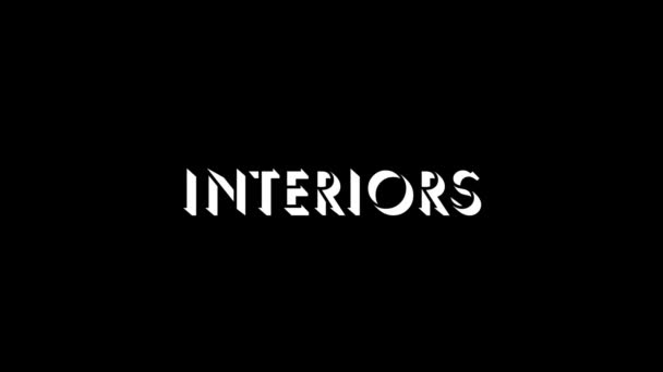 Witte Afbeelding Van Interiors Een Zwarte Achtergrond Interieur Van Leefruimte — Stockvideo