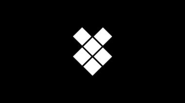 Siyah arka planda beyaz fayans resmi. Oda dekorasyonu. Projeniz için ayrışma sıvısı geçiş simgesi. Hareket grafikleri ve birleşikliği için 4K video animasyonu.