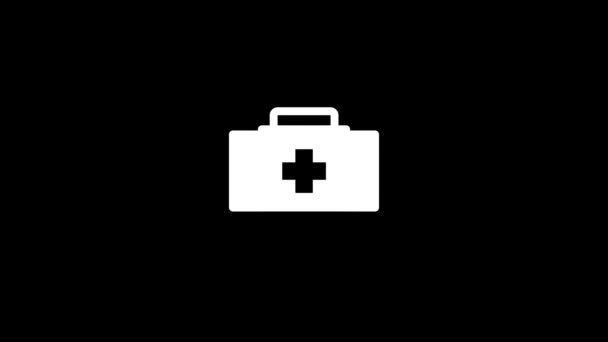 White Picture Medical Suitcase Black Background Suitcase Provide Feather Assistance — Stock Video