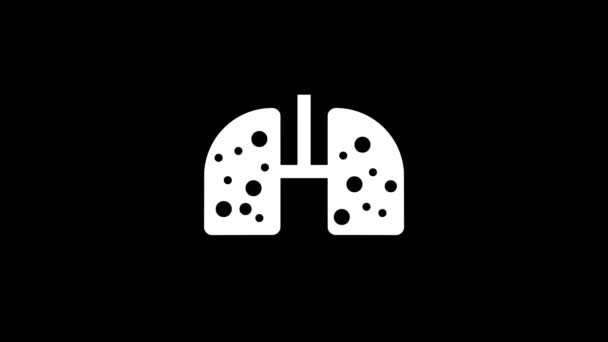 Imagine Albă Plămânilor Bolnavi Fundal Negru Boli Umane Plămâni Distorsionați — Videoclip de stoc