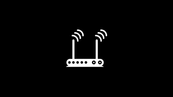 Siyah Arkaplandaki Beyaz Modem Resmi Mobil Cihazlar Için Internet Bağlantısı — Stok video