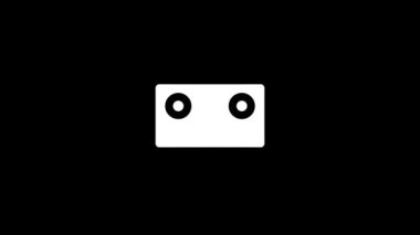 Siyah arka planda beyaz bir joystick resmi. Oyun oynamak için joystick. Projeniz için ayrışma sıvısı geçiş simgesi. Hareket grafikleri ve birleşikliği için 4K video animasyonu.