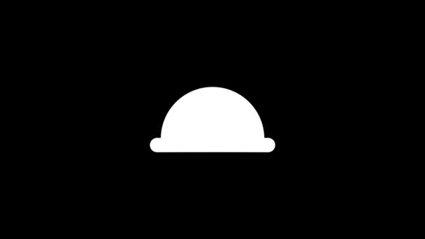 Біла Картина Шолома Чорному Тлі Безпека Підприємстві Піктограма Переходу Рідкого — стокове відео