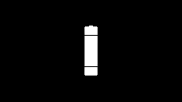 Λευκή Εικόνα Της Μπαταρίας Μαύρο Φόντο Μπαταρία Για Gadget Σας — Αρχείο Βίντεο