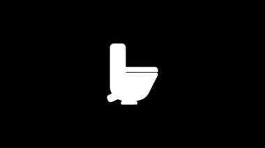 Siyah arka planda beyaz kâse resmi. Banyo dairede ve evde. Projeniz için ayrışma sıvısı geçiş simgesi. Hareket grafikleri ve birleşikliği için 4K video animasyonu.