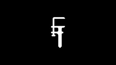 Siyah arka planda beyaz baskı resmi. Ahşap ustası. Projeniz için ayrışma sıvısı geçiş simgesi. Hareket grafikleri ve birleşikliği için 4K video animasyonu.