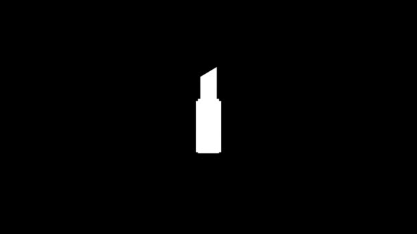 Біла Картина Гравюри Чорному Тлі Жіночі Засоби Гігієни Піктограма Переходу — стокове відео