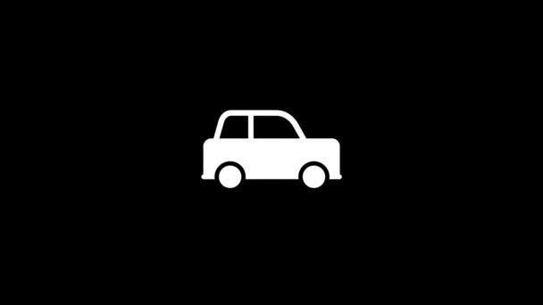 Białe Zdjęcie Małego Samochodu Czarnym Tle Mały Samochód Dla Pary — Wideo stockowe