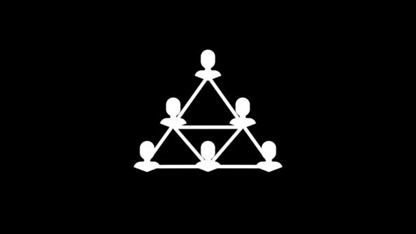 Біла Картина Співпраці Чорному Тлі Співпраця Між Працівниками Підприємстві Піктограма — стокове відео