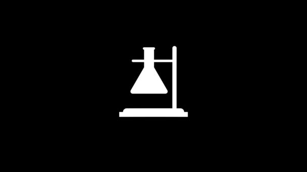 Valkoinen Kuva Dekantterista Mustalla Pohjalla Kokeet Kemiallisilla Aineilla Laboratoriossa Vääristymä — kuvapankkivideo