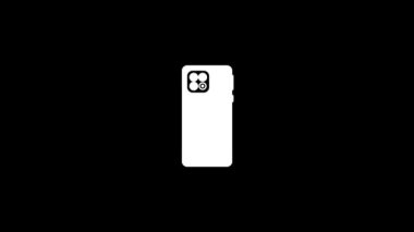 White picture of phone on a black background. modern gadget for communication. Distortion liquid style transition icon for your project. 4K video animation for motion graphics and compositing.