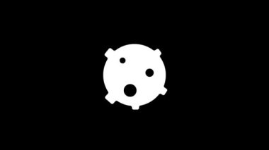 White picture of virus on a black background. virus molecule under a microscope. Distortion liquid style transition icon for your project. 4K video animation for motion graphics and compositing.