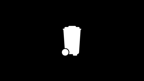 Weißes Bild Von Mülltonnen Auf Schwarzem Hintergrund Mülltrennung Verzerrung Flüssigen — Stockvideo