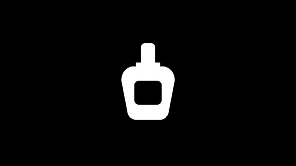 Weißes Bild Von Parfüm Auf Schwarzem Hintergrund Damenkosmetik Verzerrung Flüssigen — Stockvideo