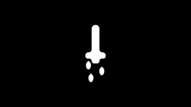 White picture of nasal drops on a black background. drops dripping from the patients nose. Distortion liquid style transition icon for your project. 4K video animation for motion graphics and
