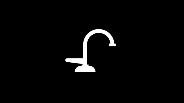 Bílý Obrázek Kuchyňského Kohoutku Černém Pozadí Kohoutek Koupelně Instalatérství Doma — Stock video