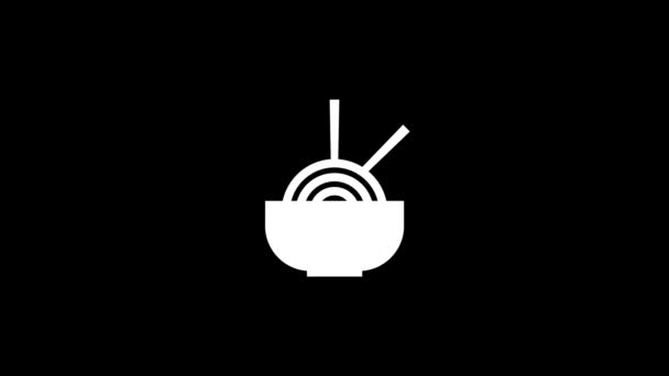 Biały Obraz Azjatyckiego Makaronu Czarnym Tle Azjatycka Kuchnia Ludowa Vermicelli — Wideo stockowe