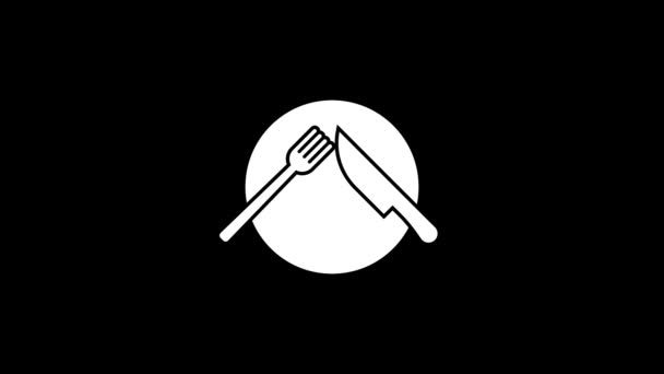 White Picture Cutlery Black Background Dinner Family Friends Distortion Liquid — Stockvideo