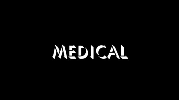 White Picture Medical Word Black Background Human Health Care Dynamic — Video Stock