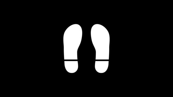White Picture Sole Black Background Traces Mens Womens Shoes Dynamic — ストック動画