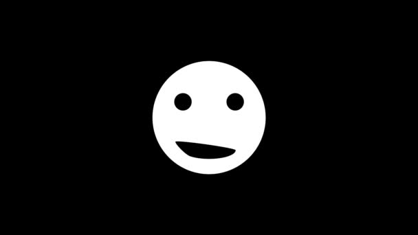 White Picture Smiling Face Black Background Reflection Human Emotions Dynamic — 图库视频影像