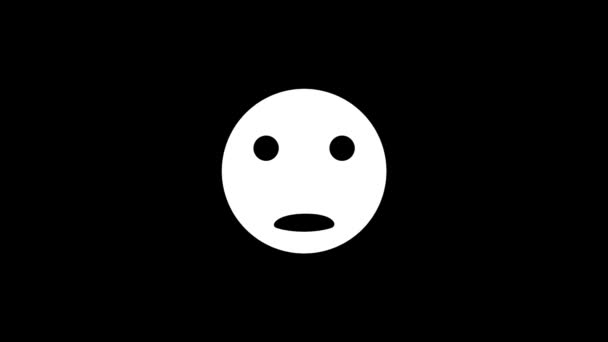 Fehér Kép Csodálkozó Arcról Fekete Háttérrel Emberi Érzelmek Tükröződése Dinamikus — Stock videók