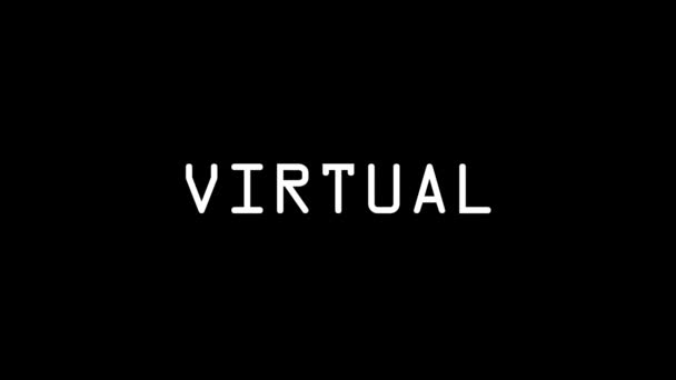 Immagine Bianca Della Parola Virtual Sfondo Nero Mondo Virtuale Giochi — Video Stock