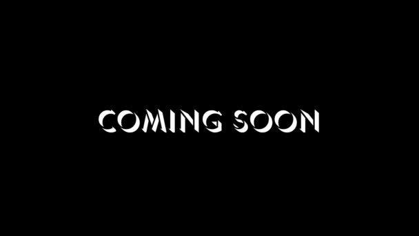 White Picture Coming Soon Words Black Background Notice Release Goods — Vídeo de stock