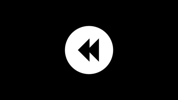 White Picture Rewind Button Black Background Details Music Player Physical — Vídeo de Stock