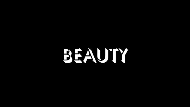 Imagem Branca Palavra Beauty Fundo Preto Cosmetologia Para Mulheres Homens — Vídeo de Stock