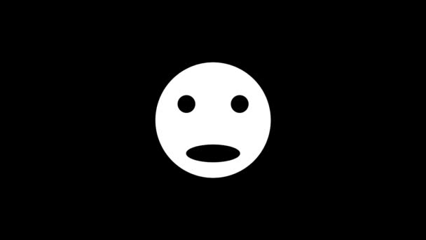 Weißes Bild Eines Begeisterten Gesichts Auf Schwarzem Hintergrund Spiegelung Menschlicher — Stockvideo