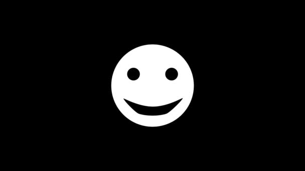 White Picture Happy Face Black Background Reflection Human Emotions Dynamic — ストック動画