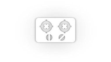 White gas stove icon with shadow isolated on white background. cooking. 4K video animation for motion graphics.