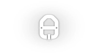 White boat icon with shadow isolated on white background. boat for swimming on the water. 4K video animation for motion graphics.
