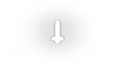 White nose icon with shadow isolated on white background. part of the body. 4K video animation for motion graphics.