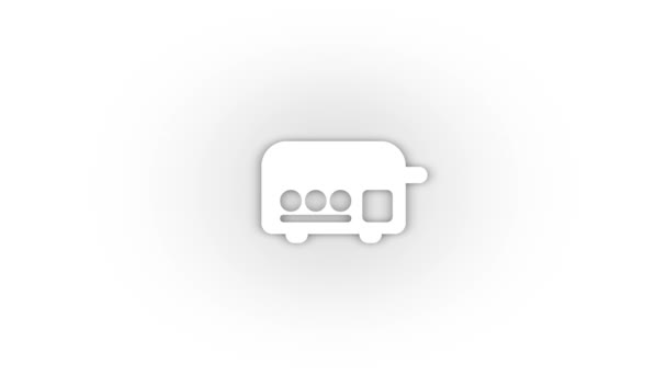 White Toaster Icon Shadow Isolated White Background Cooking Breakfast Video — Vídeos de Stock
