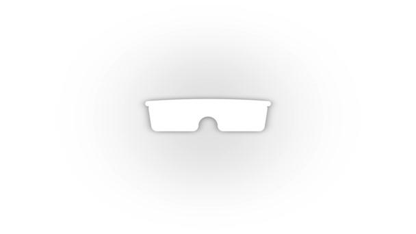 White Glasses Icon Shadow Isolated White Background Modern Style Element — Video Stock