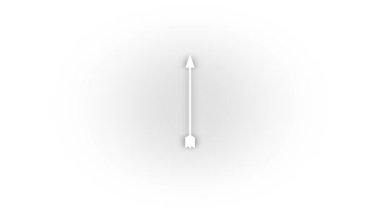 White arrow icon with shadow isolated on white background. sports equipment. 4K video animation for motion graphics.