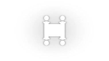 White manuscript icon with shadow isolated on white background. ancient inscriptions. 4K video animation for motion graphics.